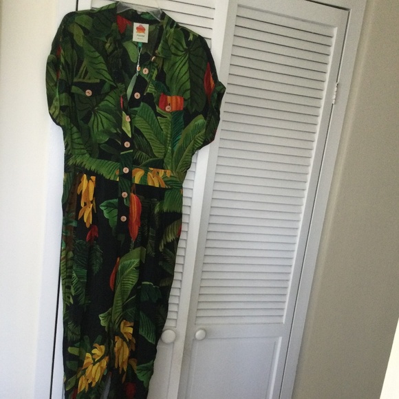 Farm Rio Cocoa Forest Jumpsuit w/ pockets NWT - Picture 7 of 16